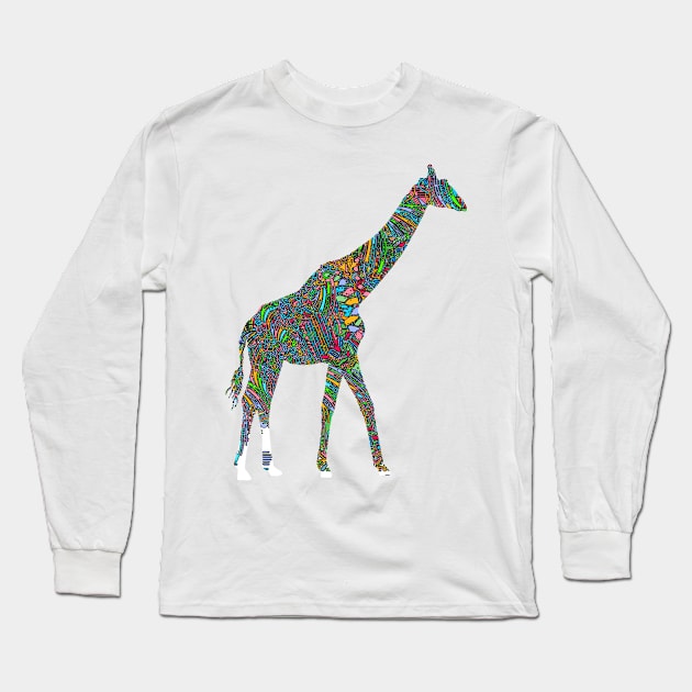 Giraffe Lover Shirt Animal Print Long Sleeve T-Shirt by joyjeff